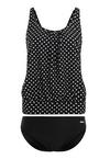 Lascana Oversize-Tankini Bikini Set Damen - schwarz-wei&szlig;