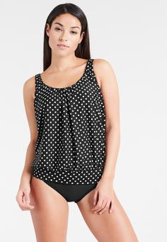 Rückansicht von Lascana Oversize-Tankini Bikini Set Damen schwarz-weiß