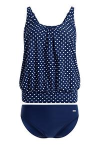 Lascana Oversize-Tankini Bikini Set Damen - marine-wei&szlig;