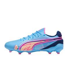 Rückansicht von PUMA KING Ultimate FG/AG Volume Up Fußballschuhe blaurosa