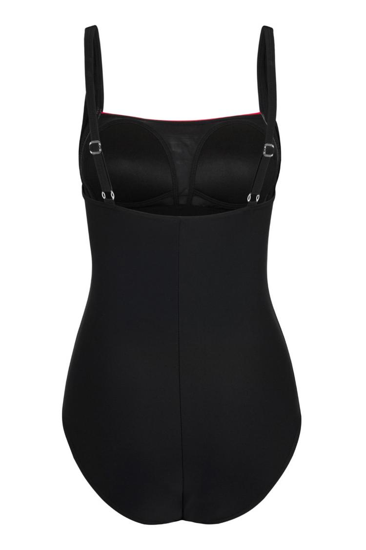 Lascana Lascana Badeanzug Badeanzug Damen - schwarz-rot - 0 | SportScheck