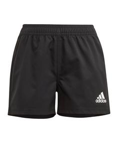 adidas Rugby 3S Short Kids Fußballshorts Kinder schwarzweiss