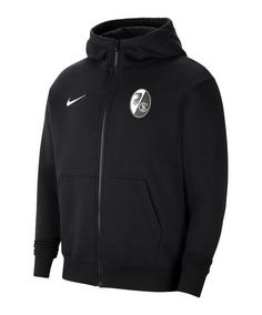 Nike SC Freiburg Fleece Kapuzenjacke Kids Trainingsjacke Kinder schwarz