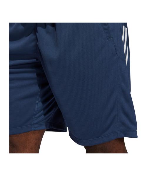 Rückansicht von adidas 3S Knit 9in Short Training Laufshorts Herren blau