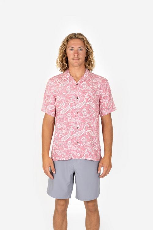 Rückansicht von RUSTY CADDY SHIRT Kurzarmhemd Herren Mauve