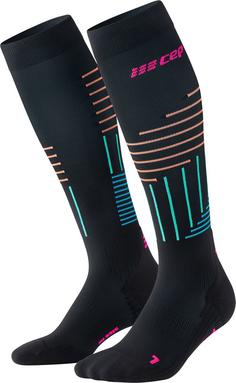 CEP KNEE HIGH THE RUN LIMITED KOMPRESSION Laufsocken Damen black/neon pink