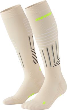 CEP KNEE HIGH THE RUN LIMITED KOMPRESSION Laufsocken Damen cream/neon yellow