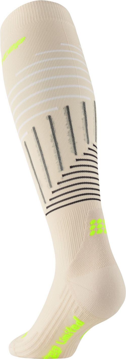 Rückansicht von CEP KNEE HIGH THE RUN LIMITED KOMPRESSION Laufsocken Damen cream/neon yellow