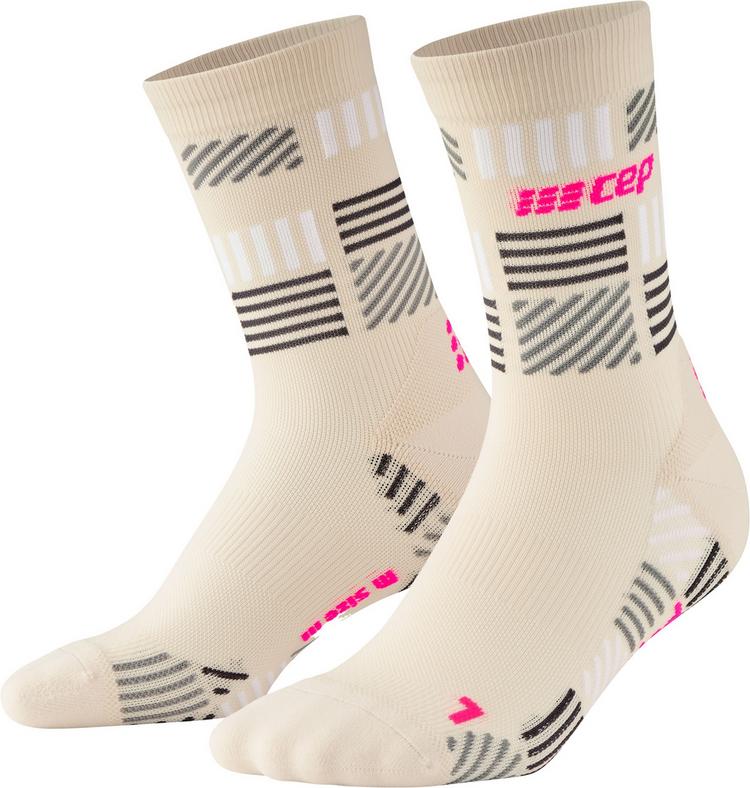 CEP CEP MID CUT THE RUN LIMITED KOMPRESSION Socken Herren - cream/neon pink - 0 | SportScheck