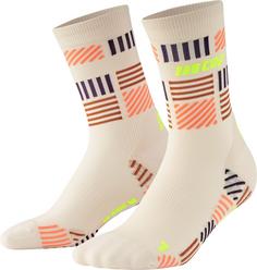 CEP MID CUT THE RUN LIMITED KOMPRESSION Laufsocken Damen cream/neon yellow