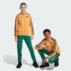 Rückansicht von adidas FC Arsenal Kids Trainingsanzug Sweatjacke Kinder Hazy Orange / Blanch Green