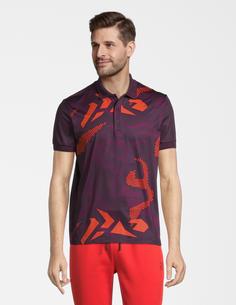 Rückansicht von JOY sportswear Gentleman's Style Polo Shirt AOP Poloshirt Herren plum print 1