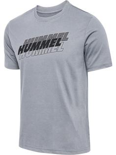 hummel hmlGRAPHIC TRIPLE LOGO COTTON TEE Funktionsshirt Herren GREY MELANGE