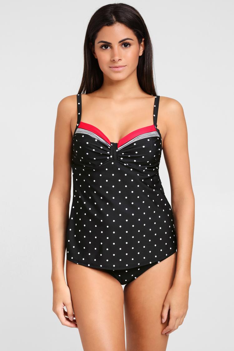 Lascana Lascana B&uuml;gel-Tankini-Top Bikini Oberteil Damen - schwarz-rot - 3 | SportScheck