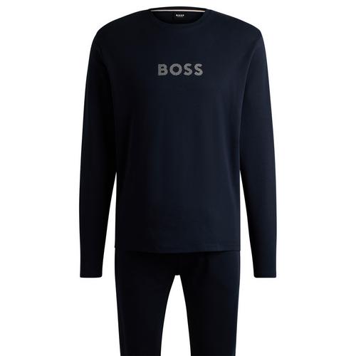 Rückansicht von Boss Pyjama Pyjama Herren Blau