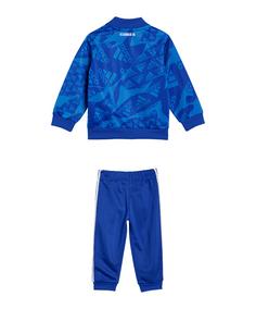 Rückansicht von adidas FC Schalke 04 Jogginganzug Baby Trainingsanzug Kinder blau