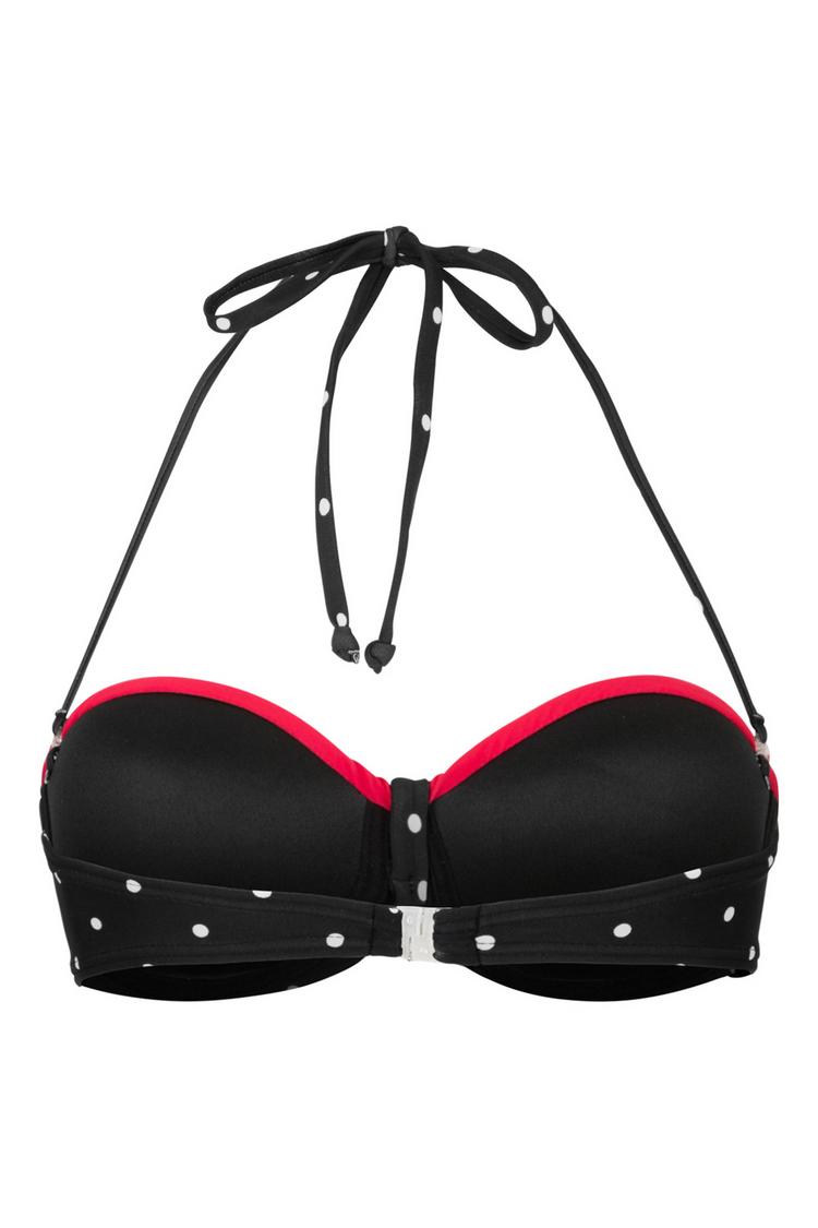 Lascana Lascana Bandeau-Bikini-Top Bikini Oberteil Damen - schwarz-rot - 0 | SportScheck