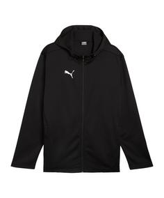 PUMA teamFINAL Fleece Jacke Trainingsjacke Herren schwarzsilber