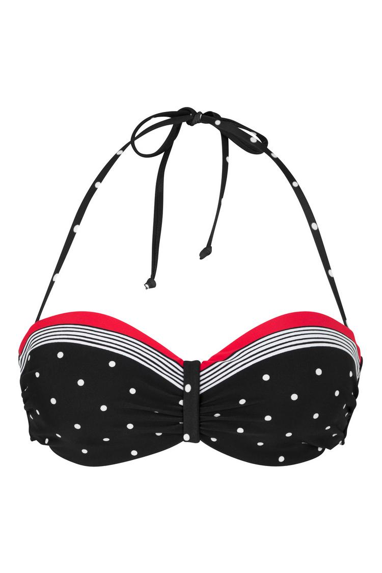 Lascana Lascana Bandeau-Bikini-Top Bikini Oberteil Damen - schwarz-rot - 1 | SportScheck