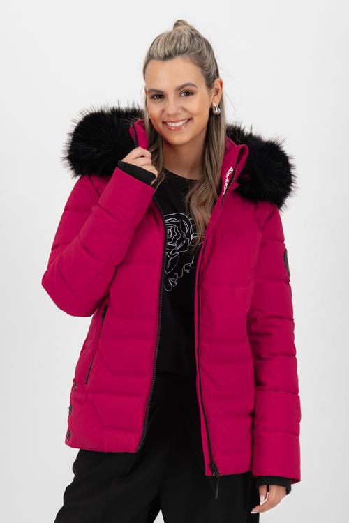 Rückansicht von ALIFE AND KICKIN ZophiaAK A Winterjacke Damen fuchsia