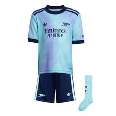 adidas FC Arsenal 24/25 Mini-Ausweichausrüstung Fußballtrikot Kinder Clear Aqua / Light Flash Purple