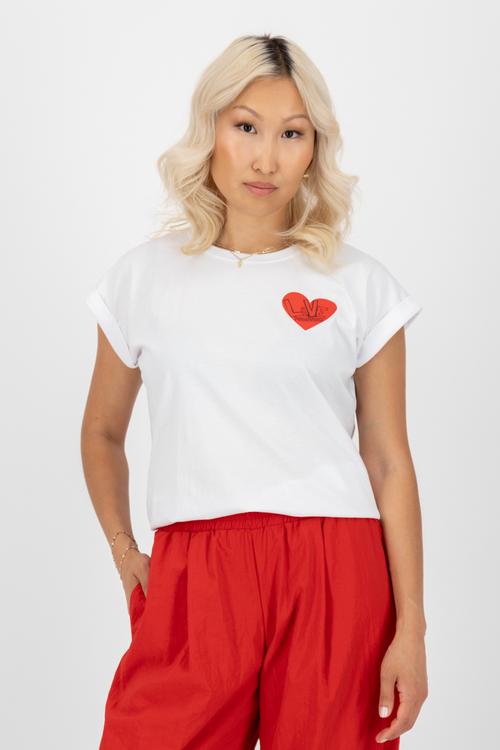 Rückansicht von ALIFE AND KICKIN DineAK P T-Shirt Damen Love Forever Brilliant White