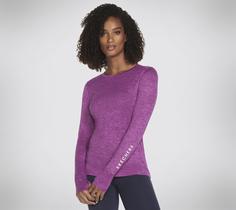 Skechers GODRI SWIFT LS CREW Longshirt Damen Violett / Stockrose