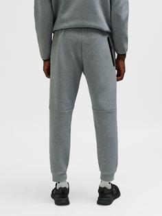 Rückansicht von hummel hmlTECH FLEECE REGULAR PANTS Trainingshose GREY MELANGE