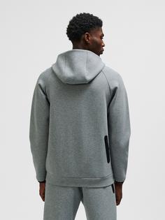 Rückansicht von hummel hmlTECH FLEECE REGULAR ZIP HOODIE Funktionssweatshirt GREY MELANGE