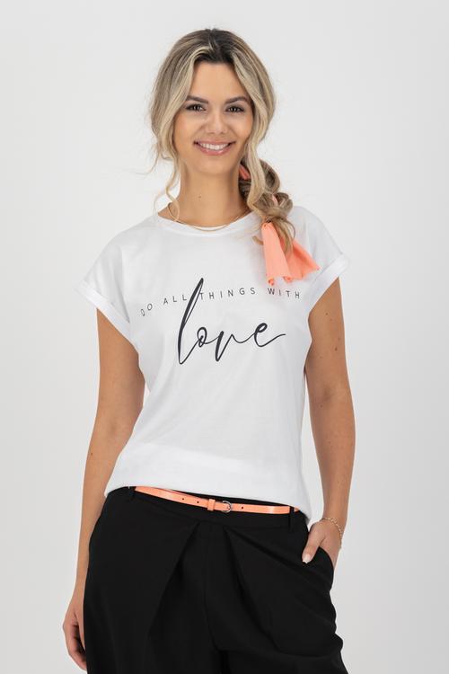 Rückansicht von ALIFE AND KICKIN DineAK P T-Shirt Damen Do Things With Love Brilliant White