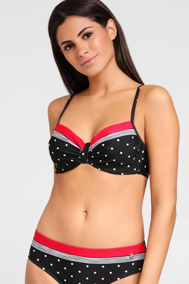 Lascana Lascana B&uuml;gel-Bikini-Top Bikini Oberteil Damen - schwarz-rot - 4 | SportScheck