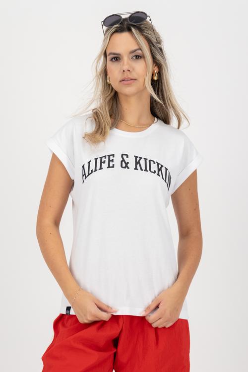 Rückansicht von ALIFE AND KICKIN DineAK P T-Shirt Damen College Brilliant White