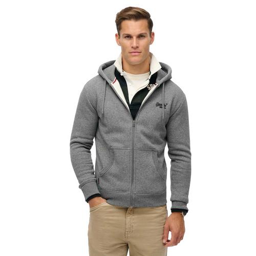 Rückansicht von Superdry Sweatjacke Sweatjacke Herren Grau (Volcanic Black Grit)