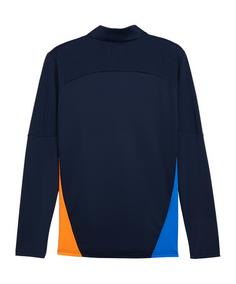 Rückansicht von PUMA Olympique Marseille 1/4 Zip Sweatshirt Sweatshirt blauorange