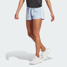 Rückansicht von adidas Pacer 3-Streifen Woven Shorts Funktionsshorts Damen Blue Dawn