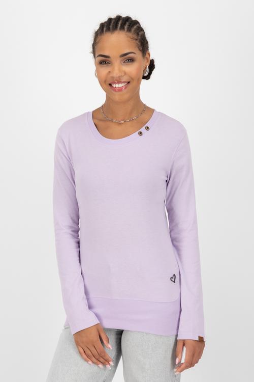 Rückansicht von ALIFE AND KICKIN ConnyAK A Langarmshirt Damen gentle lavender melange