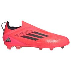 adidas F50 Pro Laceless Kids FG Fußballschuh Fußballschuhe Kinder Turbo / Aurora Black / Platinum Metallic