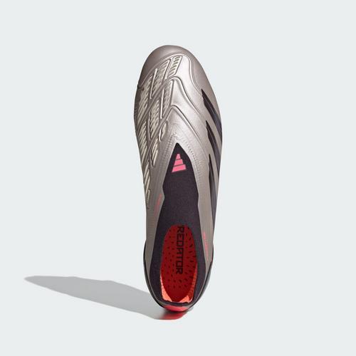 Rückansicht von adidas Predator Elite Laceless FG Fußballschuh Fußballschuhe Platinum Metallic / Aurora Black / Carbon