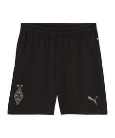 PUMA Borussia Mönchengladbach Short Home Kids Fußballshorts Kinder schwarzsilber