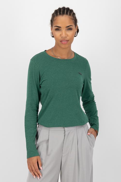 Rückansicht von ALIFE AND KICKIN LeaAK A Langarmshirt Damen deep emerald melange