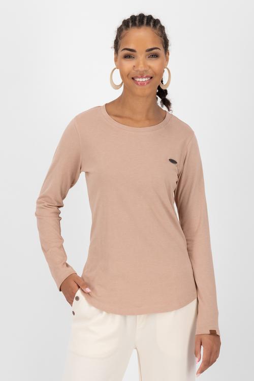 Rückansicht von ALIFE AND KICKIN LeaAK A Langarmshirt Damen taupe melange