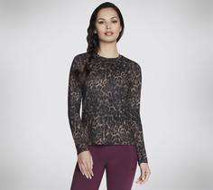 Skechers GODRI SERENE CHEETAH LS Longshirt Damen Leopard