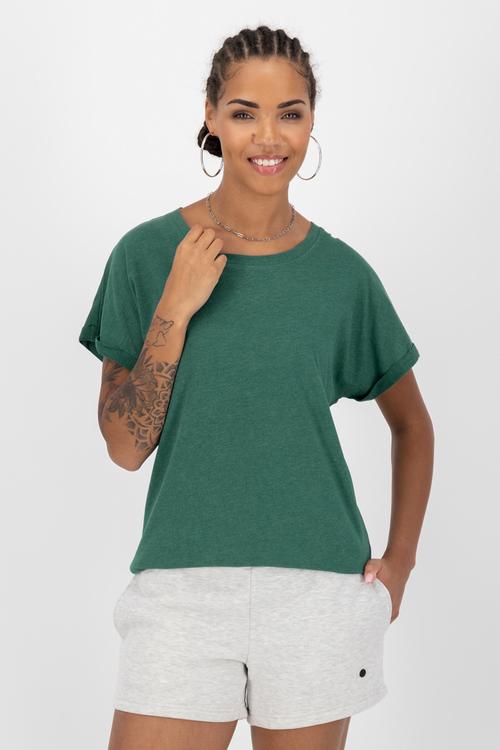 Rückansicht von ALIFE AND KICKIN MalaikaAK A T-Shirt Damen deep emerald melange