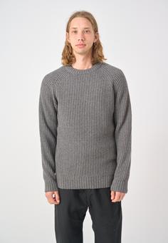 Rückansicht von Cleptomanicx Big Ben Strickpullover Herren Lava Smoke