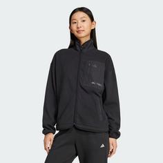 Rückansicht von adidas City Escape Polar Fleece Trainingsjacke Trainingsjacke Damen Black