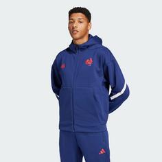 Rückansicht von adidas Frankreich Travel Z.N.E. Zip-Hoodie Sweatjacke Herren Dark Blue