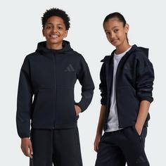 Rückansicht von adidas adidas Z.N.E. Kids Zip-Hoodie Sweatjacke Kinder Black / Black