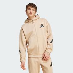 Rückansicht von adidas New adidas Z.N.E. Zip-Hoodie Sweatjacke Herren Magic Beige