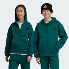 Rückansicht von adidas adidas Z.N.E. Kids Zip-Hoodie Sweatjacke Kinder Collegiate Green / Black