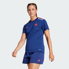 Rückansicht von adidas Frankreich Rugby Supporter Heimshirt Rugbytrikot Damen Dark Blue